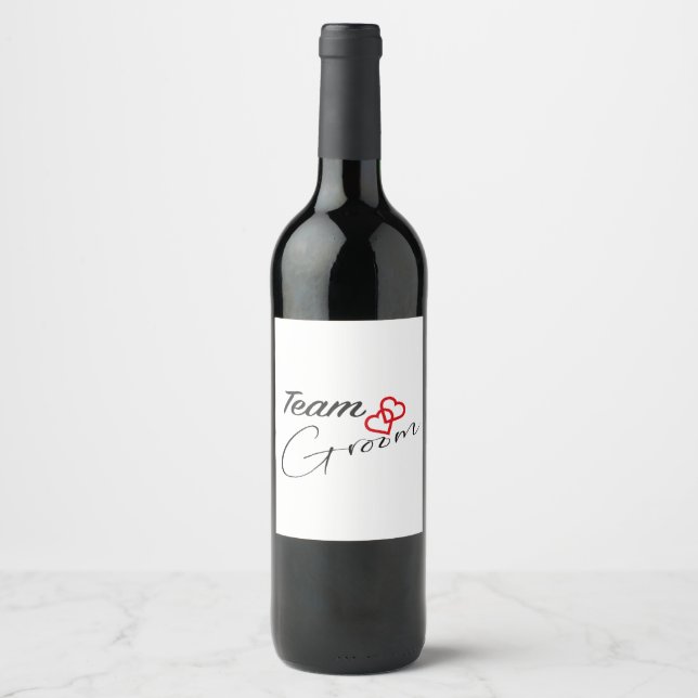 Team Groom Wine Bottle Label (Front)