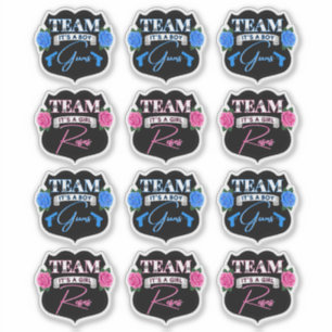 Team Guns vs Team Roses Gender Reveal Party Sticker