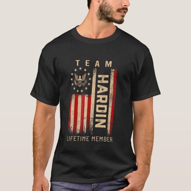 Team HARDIN Lifetime Member American Flag T-Shirt (Front)