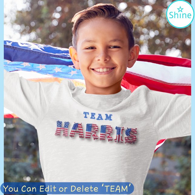 TEAM HARRIS Kamala Harris US Flag Balloon Alphabet T-Shirt (Creator Uploaded)