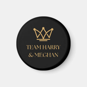 TEAM HARRY & MEGHAN WITH GOLD CROWN MAGNET