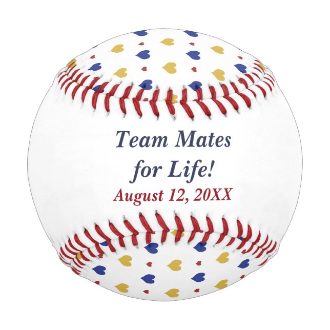 Team Hearts Personalized Newlywed Baseball (Front)