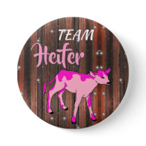 "Team Heifer" Pink Gender Reveal Pinback Button