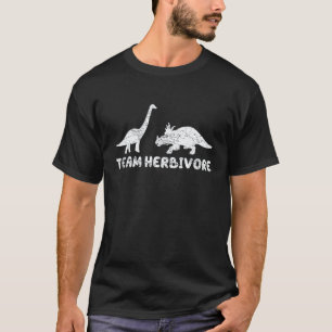 Team Herbivore Cute Dinosaur Women Funny Vegan T-Shirt