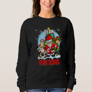 Team High School Santa Elf Reindeer Flossing Kids Sweatshirt