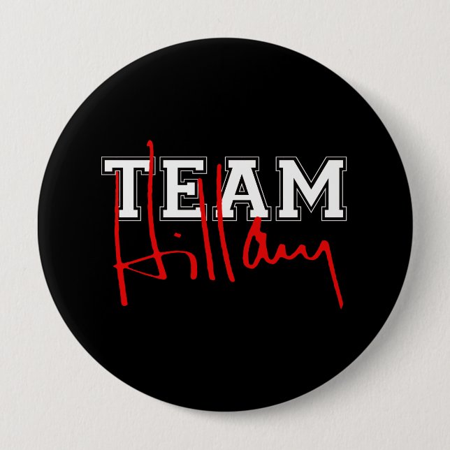 TEAM HILLARY WHITE.png Pinback Button (Front)