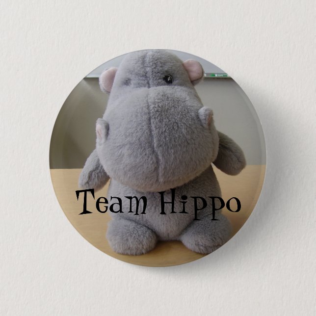 Team Hippo Pinback Button (Front)