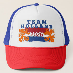 Team Holland Netherlands Soccer Fan Orange Lion Trucker Hat