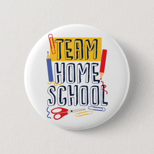 Team Homeschool Quarantine Teacher Button (Front)