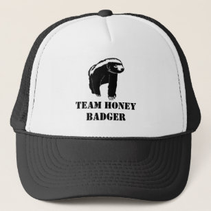 Team Honey Badger Black Text  Trucker Hat