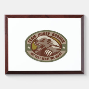 Team Honey Badger Military Morale Patch Veteran Award Plaque