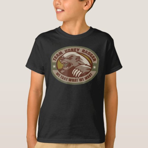 Team Honey Badger Military Morale Patch Veteran T_Shirt
