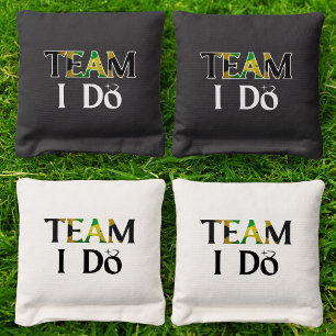 Team I Do Jamaican Flag Wedding Bachelorette Party Cornhole Bags