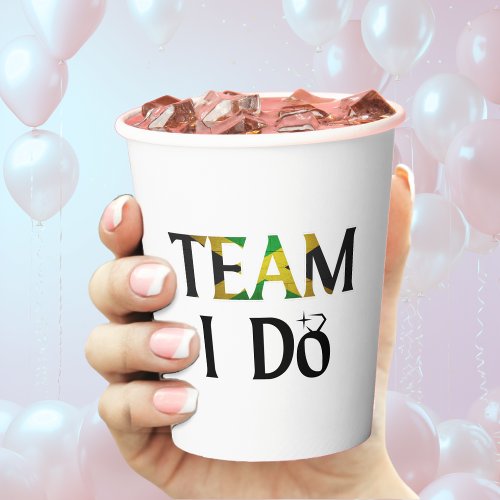 Team I Do Jamaican Flag Wedding Bachelorette Party Paper Cups