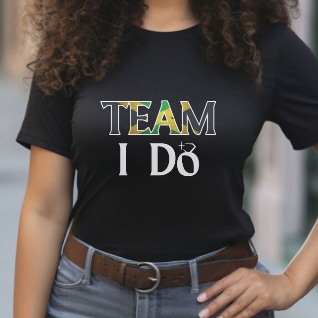 Team I Do Jamaican Flag Wedding Bachelorette Party T-Shirt (Team I Do Jamaican Flag Wedding Bachelorette Party T-Shirt)