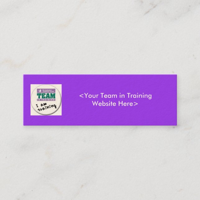 Team in Training Fundraising Business Cards (Front)