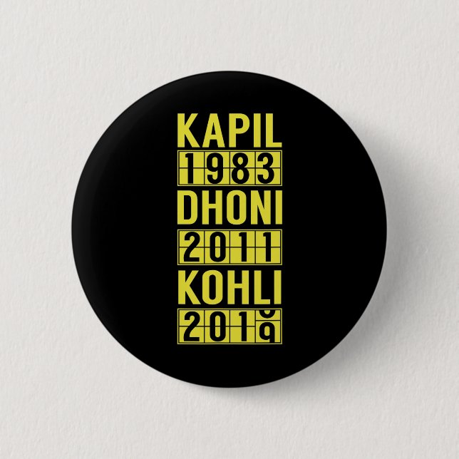 Team India Cricket Fan Jersey  Button (Front)