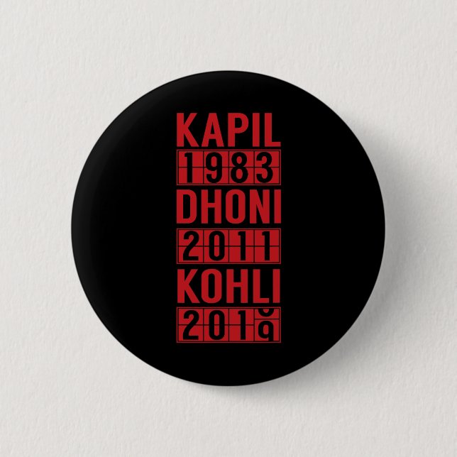 Team India World Cricket Cup Fan Jersey 2  Button (Front)