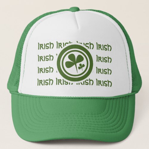 Team Irish 5 Green White Logo Trucker Hat
