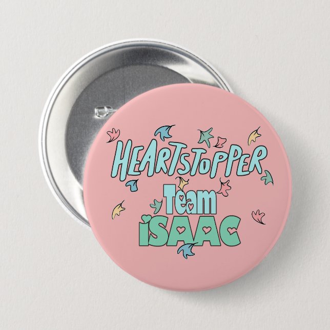 Team Isaac Pink Button (Front & Back)