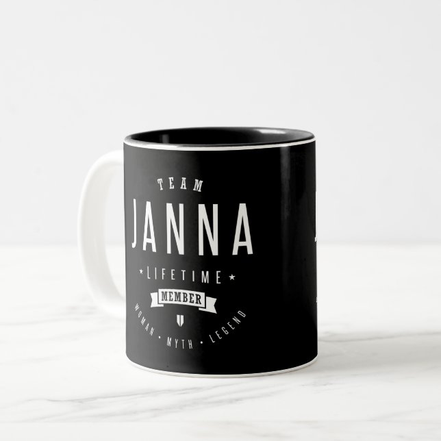 Team Janna Two-Tone Coffee Mug (Front Left)