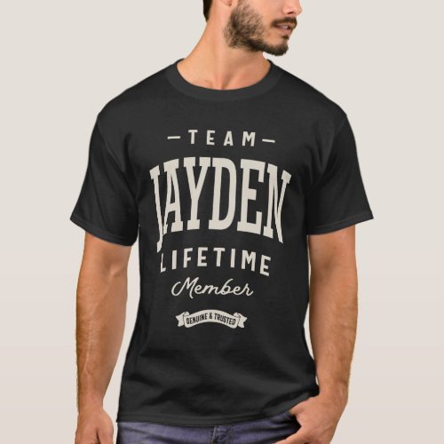 Team Jayden Lifetime Member Personalized Name  T_Shirt