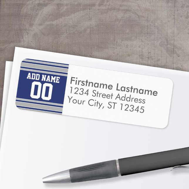 Team Jersey - Custom Name - Return Address Label (Personalized Return Address Label)