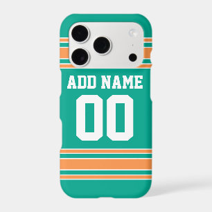 Team Jersey orange Custom Name and Number iPhone 17 Pro Case
