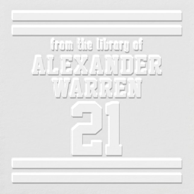 Team Jersey Sports Style #3 Name Number Book Embosser (Design)