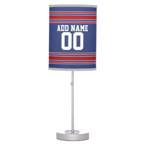 Team Jersey Stripes Custom Name and Number Table Lamp