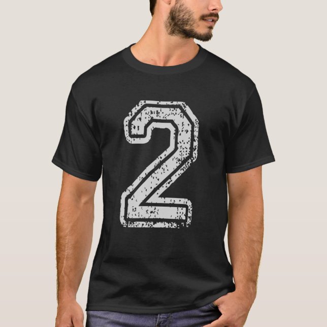 Team Jersey Uniforms Number 2 Two School Sports Bi T-Shirt (Front)