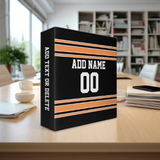 Team Jersey with Custom Name and Number 3 Ring Binder