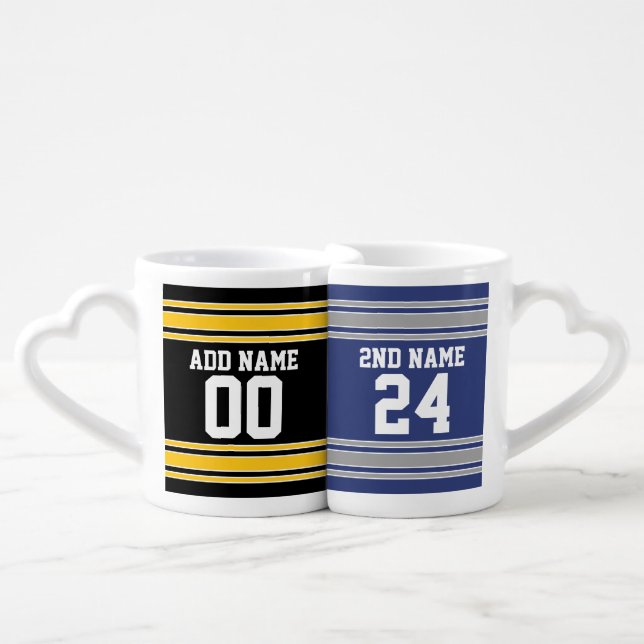 Team Jersey with Custom Name and Number Coffee Mug Set (Front Nesting)