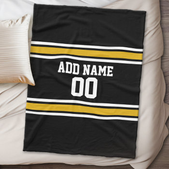 Team Jersey With Custom Name And Number Fleece Blanket by MyRazzleDazzle at Zazzle