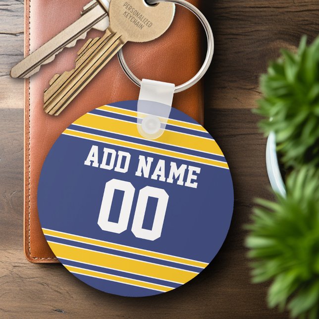 Team Jersey with Custom Name and Number Keychain (Personalized Keychain - Sports Jersey Football Theme)