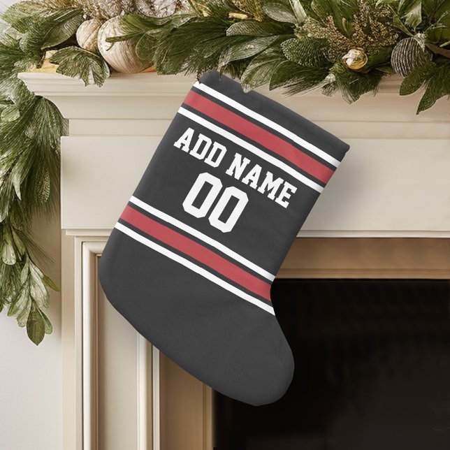 Team Jersey with Custom Name and Number Large Christmas Stocking (Personalized Christmas Stocking)