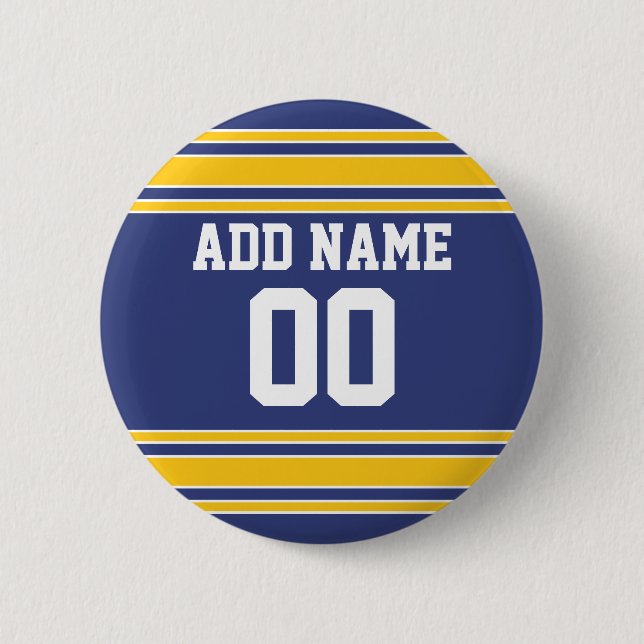 Team Jersey with Custom Name and Number Pinback Button (Front)