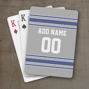 Team Jersey with Custom Name and Number Poker Cards