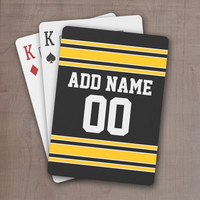 Team Jersey with Custom Name and Number Poker Cards (Football Jersey personalized playing cards)