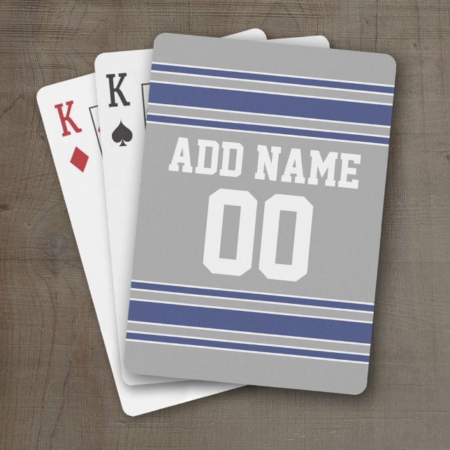 Team Jersey with Custom Name and Number Poker Cards (Personalized Playing Cards - Sports Jersey Design)