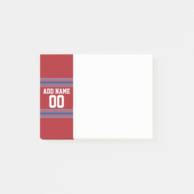 Team Jersey with Custom Name and Number Post-it Notes (Front)