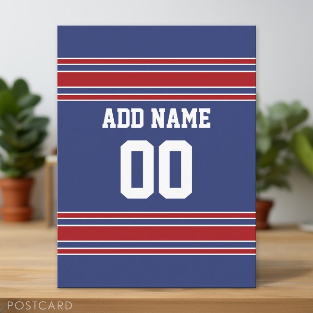 Team Jersey with Custom Name and Number Postcard (Custom Postcard)