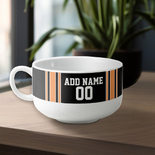 Team Jersey with Custom Name and Number Soup Mug