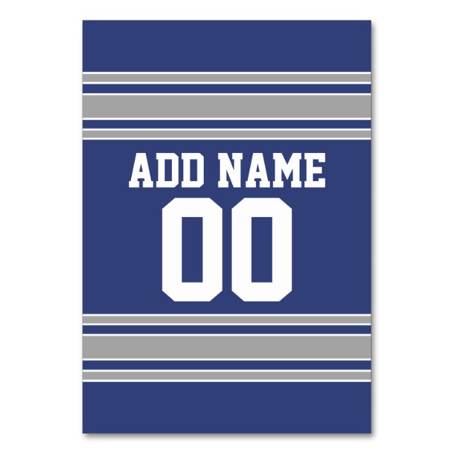 Team Jersey with Custom Name and Number Table Number (Front)