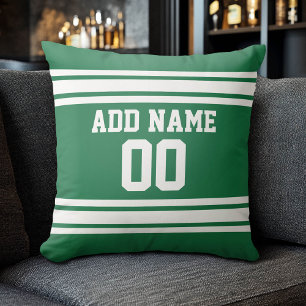 Team Jersey with Custom Name and Number Throw Pillow