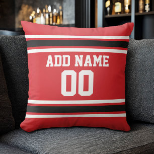 Team Jersey with Custom Name and Number Throw Pillow