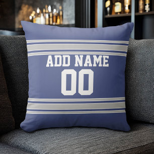 Team Jersey with Custom Name and Number Throw Pillow