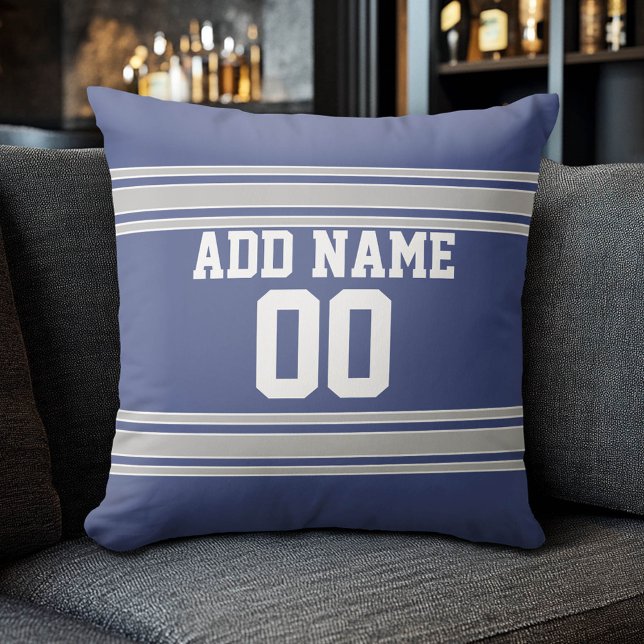 Team Jersey with Custom Name and Number Throw Pillow (Custom Sporty Pillow)