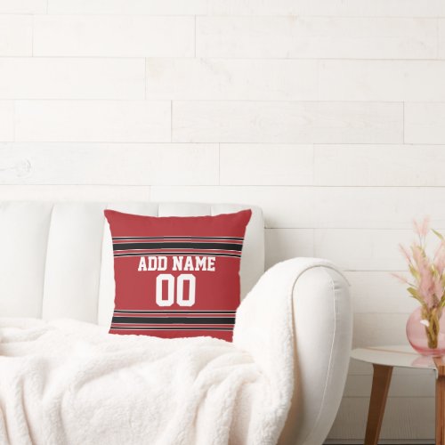 Team Jersey with Custom Name and Number Throw Pillow