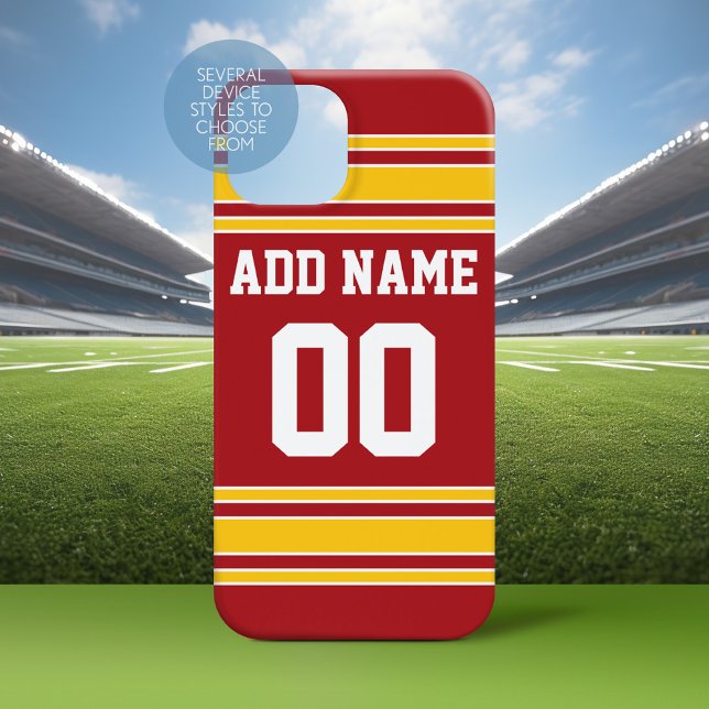 Team Jersey with Name and Number Case-Mate iPhone Case (Personalized Phone Case with a Football Jersey Stripe Design)